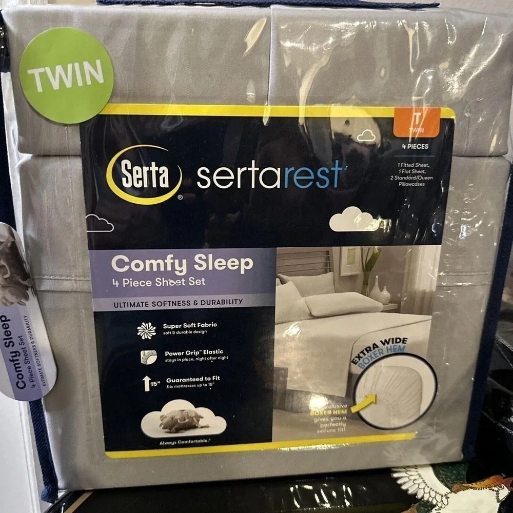 Serta Rest Comfy Sleep 4-PC Sheet Set: 1 Twin Flat 1 Twin Fitted 2 Pillowcases